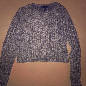 Cropped grey knit sweater